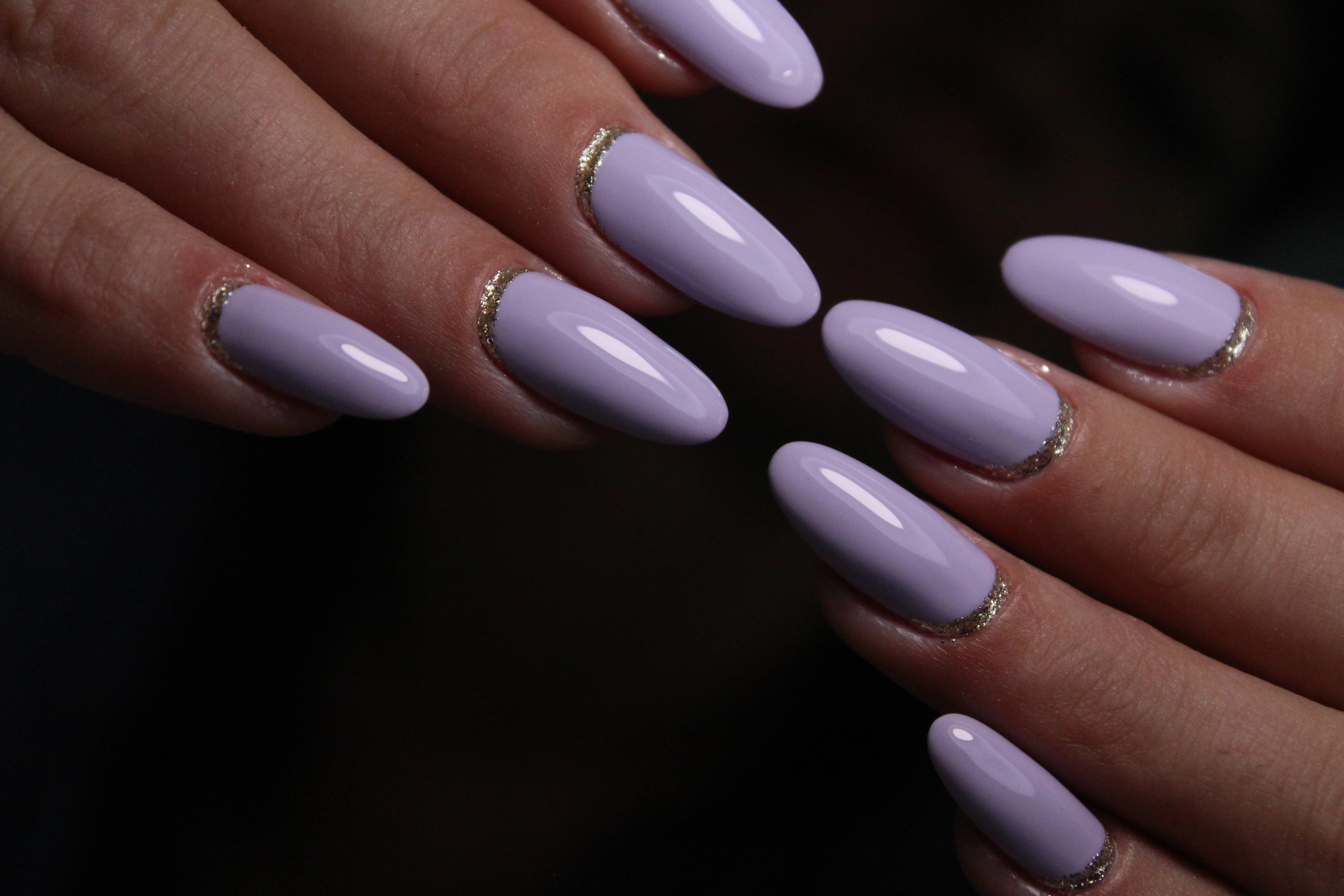 Black and gold abstract nail art
